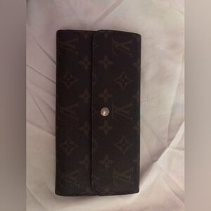 Louis Vuitton Dark Brown Clutch Wallet Up cycled